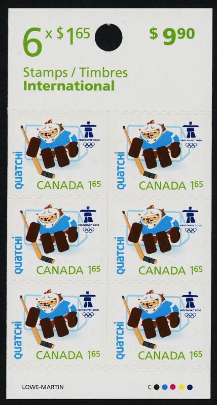 Canada 2313a Booklet Winter Olympics Mascot, Sports, Quatchi