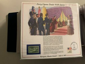 the history of American stamp panel: Perry opens trade with Japan