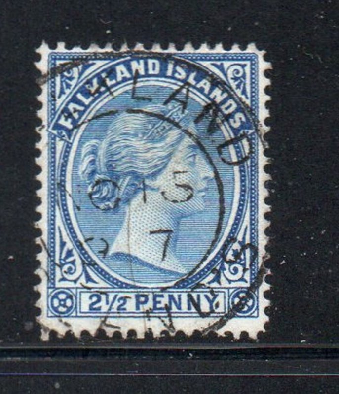 Falkland Islands Sc 15 1894 2 1/2d ultra Victoria stamp used