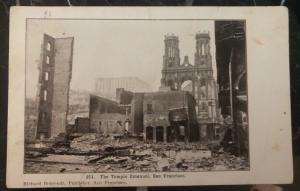 1909 USS Pensacola USA RPPC POSTCARD Cover San Francisco Earthquake Temple Emanu