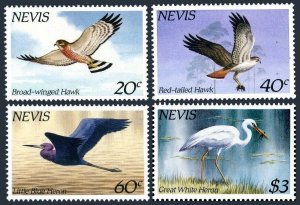 Nevis 403-406, MNH. Michel 248-251. Birds 1985. Hawks, Herons.