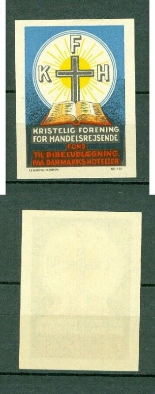 Denmark.  Poster Stamp. MNH. KFH. Christian Assoc. For Commercial Travelers 