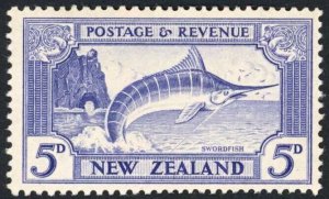 New Zealand SG563 5d Perf 13-14 x 13.5 Single Wmk M/M (toned Gum) Cat 25 pounds