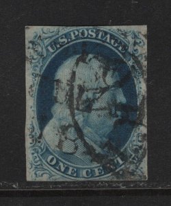 7 F-VF used neat cancel with nice color cv $ 150 ! see pic !