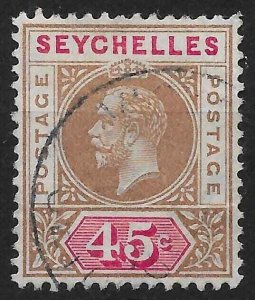 SEYCHELLES SG78 1913 45c BROWN & CARMINE FINE USED (p)