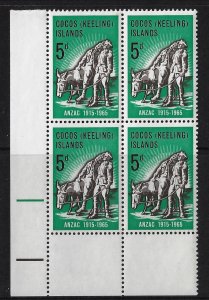 Cook (Keeling) Isl. 1965 ANZAC block 4 MNH, SG/Scott 7. XF.  ( (a2239b