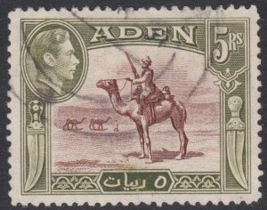 002322/ Aden 1939 Sg26 5r Red brown & olive green fine used Cv £18