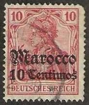 German offices in Morocco, 35, used, small corner fault . 1906. (G140)