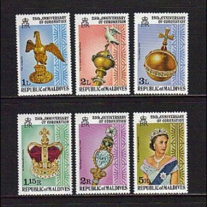 Maldive Islands #743-48 F-VF Mint NH ** QE II Silver Jubilee