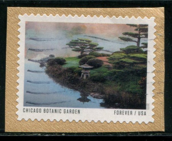 5465 US (55c) American Gardens - Chicago Botanic Garden SA, used on paper