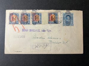 1916 Registered Constitutional Overprint Mexico Cover Mexico City Local Use