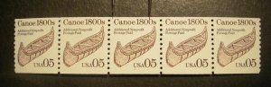Scott 2453, 5 cent Canoe, PNC5 #1, MNH Transportation Coil Beauty