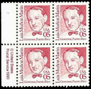 PCBstamps   US #2173 CW 20c(4x5c)Luis Munoz Marin, MNH, (CW-3)