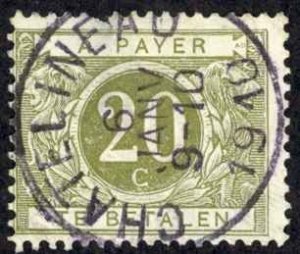 Belgium Sc# J14 Cull (b) (small rip) 1916 20c Postage Due