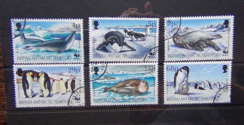 British Antarctic Territory 1992 Endangered Species Seals and Penguins set Used 