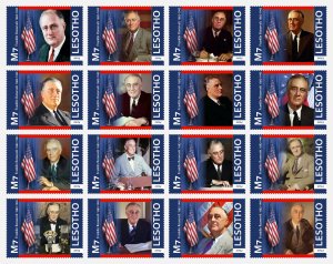 Stamps. Presidents of USA Franklin Roosevelt 2024 year 16 stamps perforated NEW