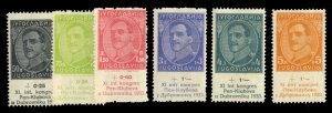 Yugoslavia #B32-37 Cat$36, 1933 Semi-Postals, complete set, hinged