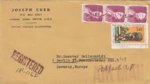 1973, Hamden, CT to Berlin, Germany, Airmail, Registered (8005)