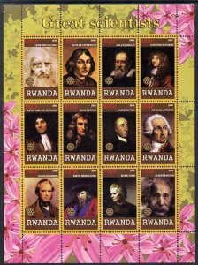 RWANDA - 2009 - Great Scientists - Perf 12v Sheet - MNH - Private Issue