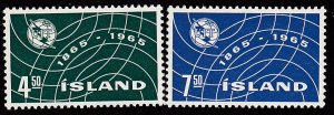 Iceland # 370-371, ITU Centenary,  Mint NH, 1/2 Cat.