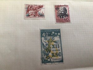 Czechoslovakia stamps on folded page  A11787