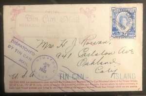 1935 Niuafoou Tonga Toga Tin Can Canoe Mail Cover to Oakland Ca USA Oceanic Line