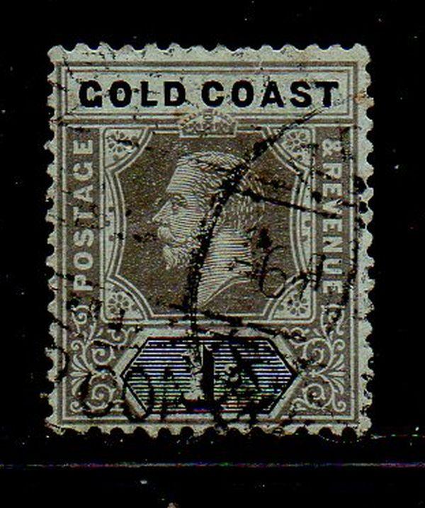 Gold Coast Sc 75 1913 1/ black on green George V stamp used