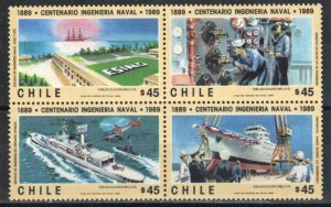 Chile Stamp 837-840  - Naval Engineers, centenary