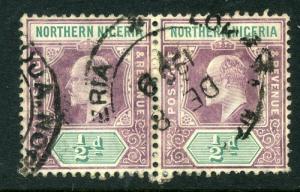 NIGERIA;  1902 early Ed VII  issue fine used 1/2d Pair 