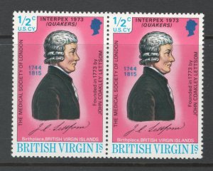 Virgin Islands 1973 Dr John Coakley Lettsom 1/2c Scott # 249 MNH Pair