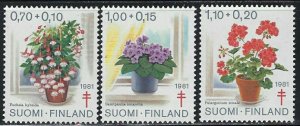 Finland B224-26 MNH 1981 Flowers (an7030)