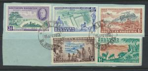 Southern  Rhodesia  SG 71 - 75 set Fine used on piece 