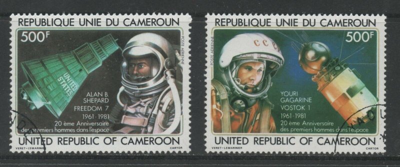 Thematic Stamps Space - CAMEROUN 1981 1st MAN IN SPACE 2v 911/2 used