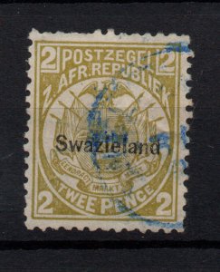 Swaziland 1889 2d olive yellow with blue CDS WS32124