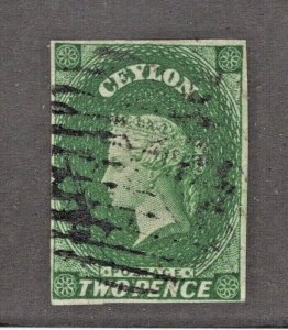 Ceylon #4 Imperf w/margins Used CV. $75 (JH 12/15) GP 