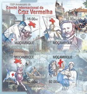 MOZAMBIQUE - 2013 - Int. Comm of Red Cross - Perf 4v Sheet - Mint Never Hinged