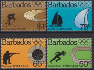 1984 Barbados L.A Olympics complete set of four MNH Sc# 623 / 626 CV $6.40