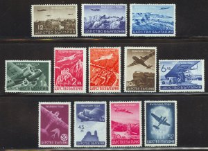 Bulgaria Scott C19-C30 Unused HOG - 1940 Planes over Places Set - SCV $29.65