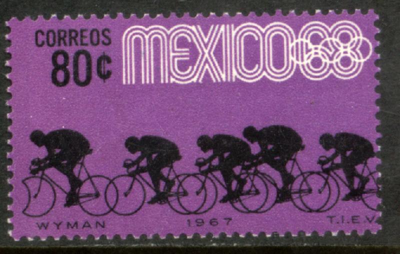 MEXICO 984, 80c Bicycling 3rd Pre-Olympic Set 1967. MOG