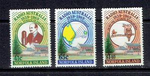 NORFOLK ISLAND - 1989 RADIO AUSTRALIA - SCOTT 466 TO 468 - MNH