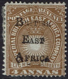 BRITISH EAST AFRICA 1895 OVERPRINTED LIGHT AND LIBERTY 4A