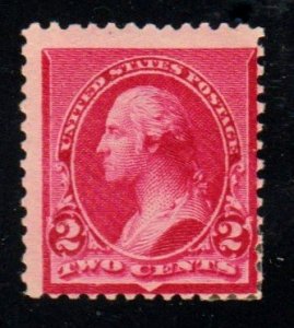 #220a (CAP ON LEFT TWO) 2 cent Washington, Carmine MINT LH  ⭐⭐⭐⭐⭐