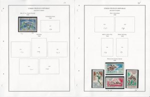 Congo Peoples Republic Stamp Collection on 24 Pages, 1963-1980 Airmail