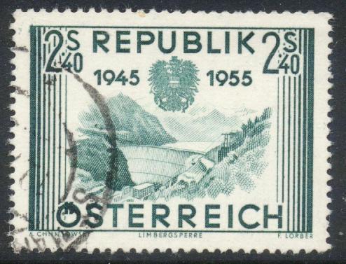 Austria. 1955 2s 40g Limberg Dam (SG 1273)fu 