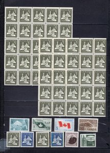 CANADA 1965 COMPLETE YEAR SET OF 10 STAMPS & 2 BOOKLET PANES MNH