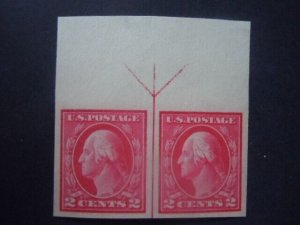 #409 2c Washington Imperforated Vertical Line Pair MNH OG XF Includes New Mount