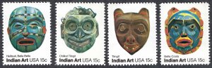 United States #1834-37 15¢ Pacific Northwest Indian Masks (1980). 4 singles. MNH