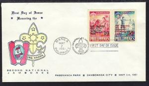 Philippines 832-833 Boy Scouts 1961 U/A FDC 