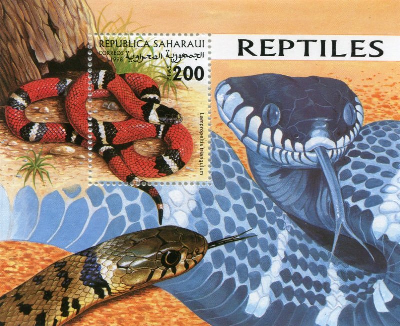 Sahara Republic 1998 REPTILES s/s Perforated Mint (NH)