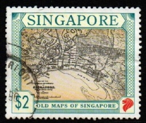 SINGAPORE SG831 1996 $2 MAPS  USED